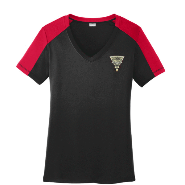 Sport-Tek Ladies PosiCharge Competitor Sleeve-Blocked V-Neck Tee - Image 3