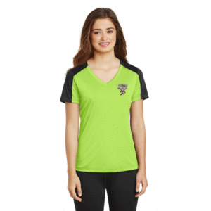 Sport-Tek Ladies PosiCharge Competitor Sleeve-Blocked V-Neck Tee