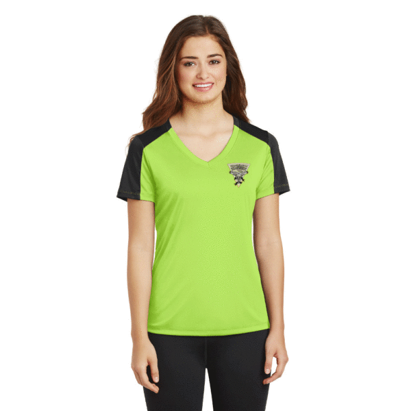 Sport-Tek Ladies PosiCharge Competitor Sleeve-Blocked V-Neck Tee