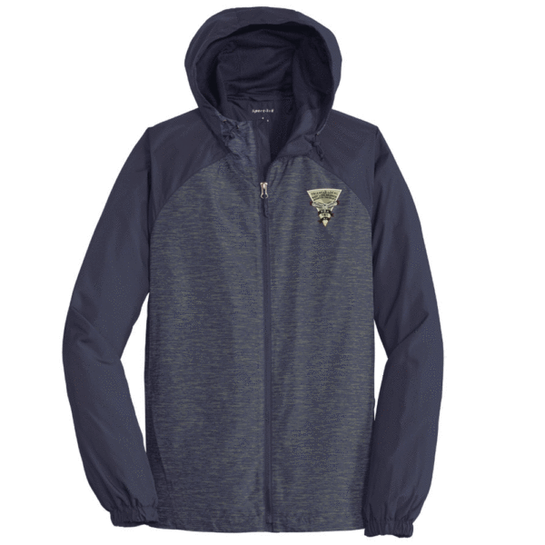 Sport-Tek Heather Colorblock Raglan Hooded Wind Jacket - Image 2